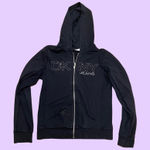 DKNY Vintage y2k Jeans rhinestone black zip up hoodie sweatshirt π₯ Photo 0