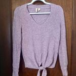 Anthropologie MOTH Freeport Sweater Lilac Purple Tie Front Small Photo 2