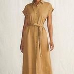 Faherty NEW Women's Arlie Short Sleeve Shirt Antique Bronze Midi Dress Size XS Photo 0