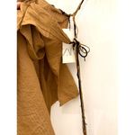 ZARA Wrap Asymmetrical Beaded Top Side Tie Brown Black Size Medium Photo 8