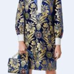 Tory Burch Thelma Floral Print Shift Dress Blue Dahlia size 6 Photo 6