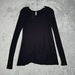 Free People Shirt Women XS Black Ribbed Swing Top T-Shirt Casual Neutral Minimal Photo 1