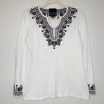 Cynthia Rowley Women’s Size Large Embroidered Long Sleeves Top Photo 0