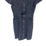 ZARA  Washed Black Denim Button Front Collar Short Sleeve Denim Above Knee Dress Photo 6