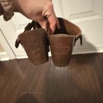 Juicy Couture  braided leather clogs, Size 8.5 brown, wood, heels, vintage y2k Photo 11