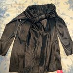 Women’s elegant satin off the shoulder long sleeve mini dress Black Size XS Photo 2