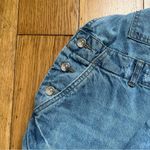 ZARA Basic Z1975 Denim Distressed Button Overalls Jumpsuit Light Wash Small Photo 9