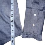 Nili Lotan Lydia Button Down Ruffled Long Sleeve Shirt SMALL Blue Photo 6