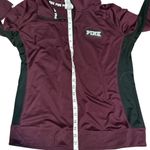 Victoria's Secret VS Pink Ultimate Quarter Zip Pullover Maroon Black Long Sleeve Size Large Photo 5
