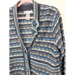 Nine West Y2K Sweater Wool Blend Sweater with Velvet Flower Blue Photo 2