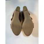 Tommy Hilfiger Women's Brown Leather Cork Wedge Sandals Size 8.5 Photo 1