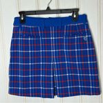 Tory Burch Sport Skirt Skort Womens Large Jacquard Red Blue Check Pockets size M Photo 4