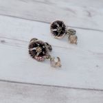 Vintage TJG The Jewelry Group Clip On Earrings Flower Dangle Photo 1