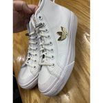 Adidas Nizza Trefoil Hi Cloud Shoes Women's 7 White Leather Lace Up High Top S64 Photo 2