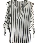Blue Rain Large Women's Striped Cold Shoulder Blouse Photo 1