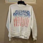 Billabong White Sweatshirt with American Flag Design Photo 0