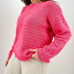 vintage coastal cowgirl bubblegum pink slouchy pointelle crewneck sweater size m Size M Photo 1