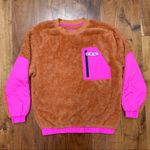 UGG  Niko Sherpa / Fleece Crewneck Pullover Sweater Orange / Pink size XS Photo 3