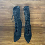 Liliana  all black full lace up zip heeled booties
Women’s 8 Photo 1