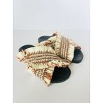 Anthropologie De Siena Criss-Cross Fringe Slide Sandals Brown Size 38 US 7 NEW Photo 1