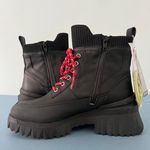 Nurture By Lamaze Nurture Whitney Water Resistant Leather Lace-Up Black Lug Sole Platform Boots Photo 4