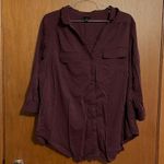 Torrid Madison Burgundy Purple Button Front Plus Size Blouse Size 1XL Photo 2