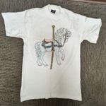 Vintage 1990 Single Stitch DIAMOND DUST Native Horse Carousel T Shirt Medium EUC White Photo 0