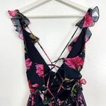 Mac Duggal Ruffle Cutout Lace-Up Mini Dress in Black Multi Size US 10 Photo 6