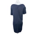 COS  Women's Navy Blue Boat Neck Short Sleeve Knit Mini Shift Dress Size XS Photo 1