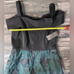 Donna Ricco  Off The Shoulder‎ Satin Jacquard Fit & Flare Dress in Emerald 12 NWT Photo 13