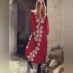 Free People Embroidered Fable Midi Dress Dolled Up Combo Dark Pink Medium Photo 11