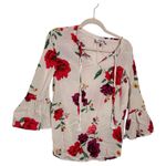 Old Navy  Red and Pink Floral Women's Blouse Photo 1