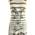 Vintage 90s Y2K Save The Queen Western Horse Punk Bodycon Striped Dress XXL Brown Photo 1