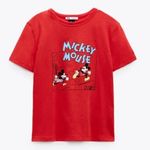 ZARA New MICKEY MOUSE ©DISNEY T-SHIRT WOMENS SIZE S RED Photo 3
