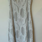 ZARA  Midi Dress Medium Sand Jacquard Cotton Stretch Tank Square Neck Wide Straps Photo 0