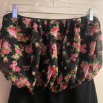 Wet Seal Womens Strapless Long Tunic Top Blouse M Black Floral Bust 36” 38” Photo 1