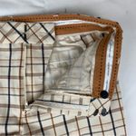 Anthropologie size 12 essentials Tan cropped Pants business Bur berry plaid larg Photo 3