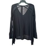 Free People waffle cotton blend V neck, oversized, long sleeve top, size XS Photo 3