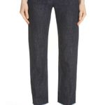 $695 Michael Kors Collection Calf Hair Straight Jean Dark Wash Animal Print EUC Blue Size 4 Photo 1