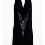 Frederick's of Hollywood Vintage Fredrick's of Hollywood Halter Dress Size Medium Butterfly Back Black Photo 1