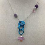 Handmade Artistic Jewelry Set “Circular “ By Haobalabu Blue Tone Multicolor Gemstones Photo 2