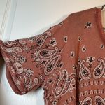 Free People  No Matter What V-Neck Loose Flowy Paisley Blouse Size XL EUC 0683-AZ Photo 3