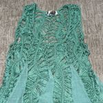Medium Large Crochet cover up top aqua teal India boutique Blue Photo 1