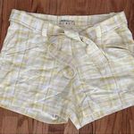 Nike Yellow White Belted Womens Golf Shorts 10 Checkered Photo 0