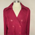 Spiegel VINTAGE Women's Burgundy Double Breasted Trench Coat, Size 16 Photo 4