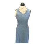 Benpin Womens Maxi dress Sleeveless Purple Blue Textured Side Slit Full Long Size XS Photo 3