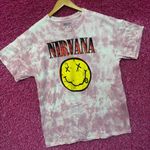 Nirvana Never Mind Smiley Face Pink Tie Dye Tshirt Size Large Photo 2