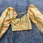 Sabo Skirt Sabo Crop Top Women's Floral Print Crop Puff Shoulder - XS Photo 1