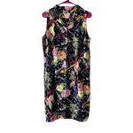 Expressions Women’s Black Flower Garden Shirt Dress Sleeveless Cottage Core 16 Photo 8
