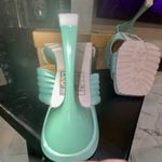 Yoki NIB  Women's Size:6.5 Open Toe Heels Pump Color:Lime/Turquoise, 3” Heel Photo 6